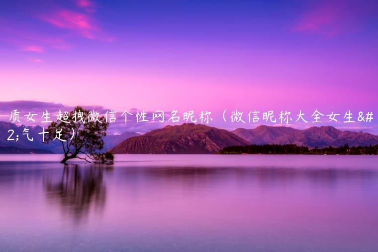 气质女生超拽微信个性网名昵称（微信昵称大全女生霸气十足）