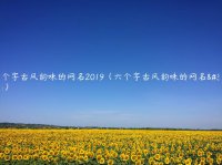 ​六个字古风韵味的网名2019（六个字古风韵味的网名男）