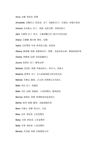 女孩英文名字大全（名字大盘点）